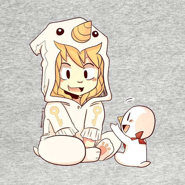 Lucy in Plue onesie sticker by Dragnoodles